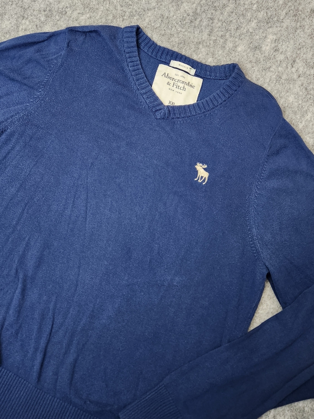 Vintage Abercrombie & Fitch Muscle Cashmere Blend Sweater Men's 2XL Blue Knit